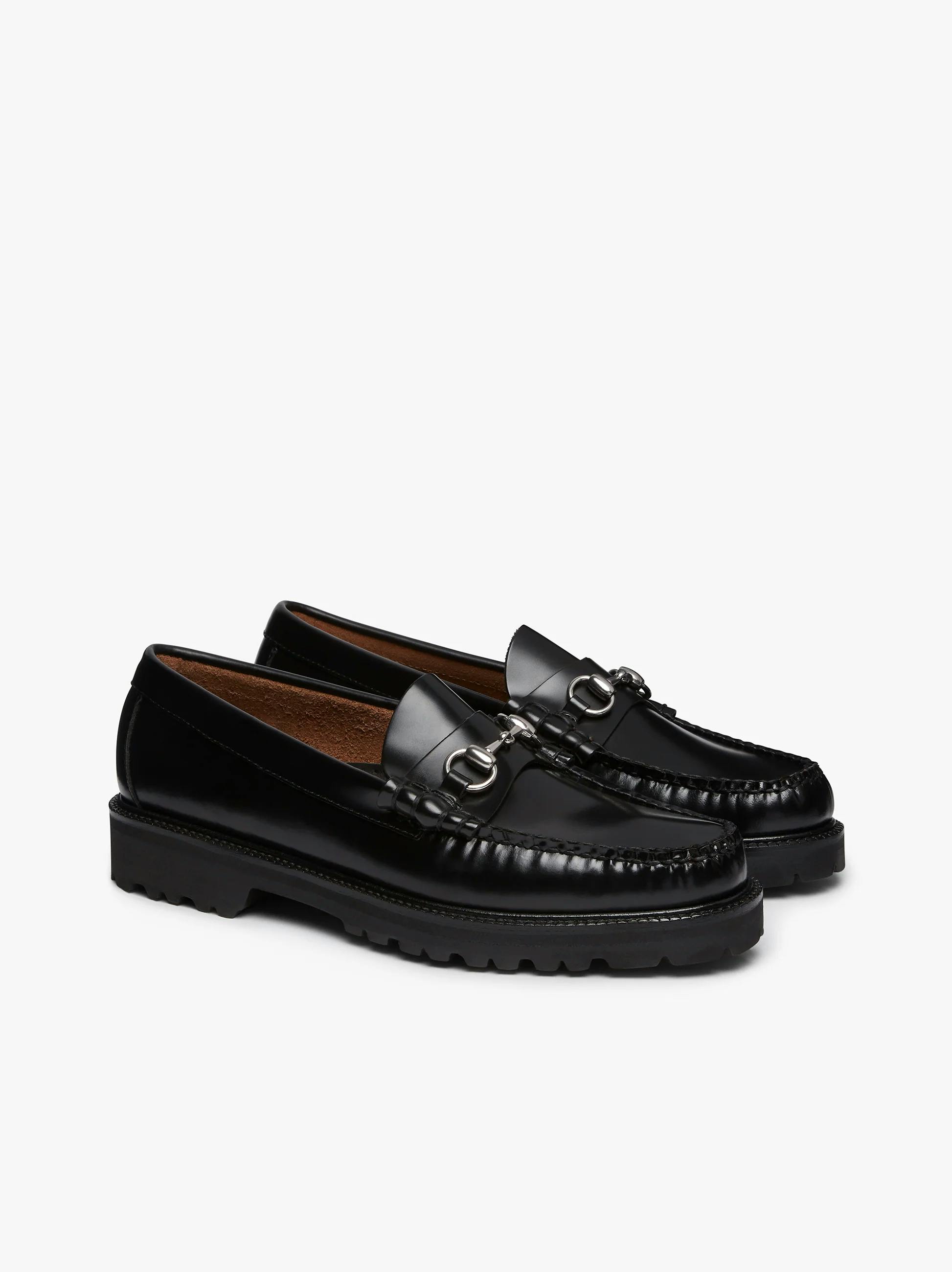 chaussures sans lacet mocassins noirs à mors argenté